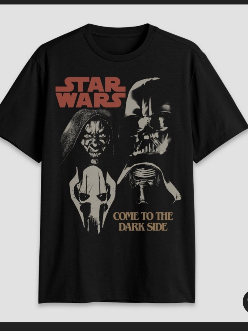 Star Wars Black Graphic Tee with Red Logo and White Artwork